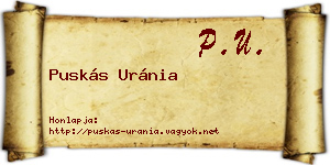 Puskás Uránia névjegykártya